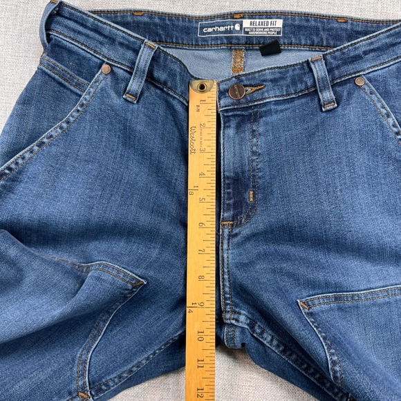 Carhartt Rugged Flex Double Front Jeans Women 8 Short Blue Workwear NEW BD5110-W - Picture 8 of 12